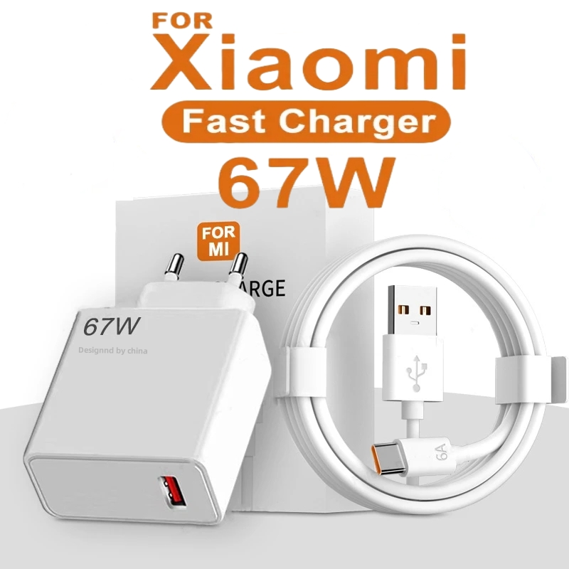 Cargador rápido USB de 67W, Cable de carga tipo C Turbo para Xiaomi 14, 13, 12, 11, 10, Ultra Redmi Note 12T, 13 Pro