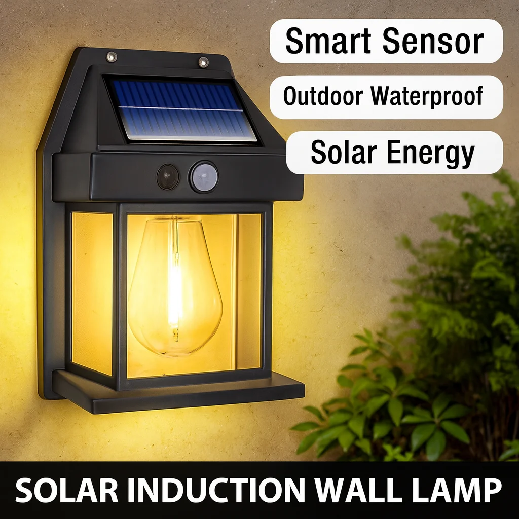 Potente colector Solar de luz para exteriores, lámpara LED impermeable para casa, jardín, valla, decoración, Sensor de luz, linterna de pared de energía Solar LED