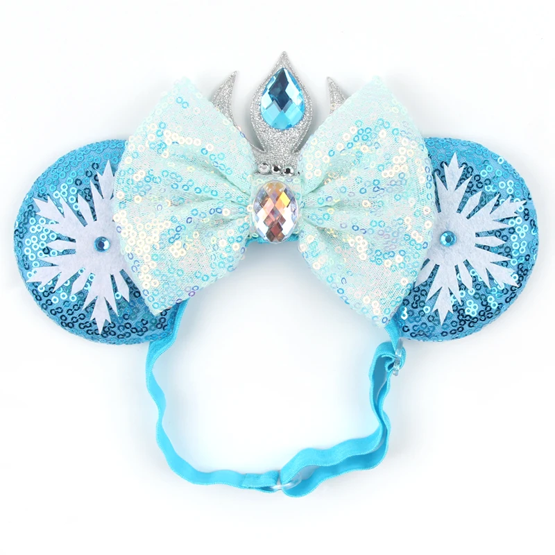 Diadema elástica ajustable con orejas de ratón de Disney para bebé y adulto, diadema con lazo de 5 ", accesorios para el cabello DIY para fiesta y Festival, 2024