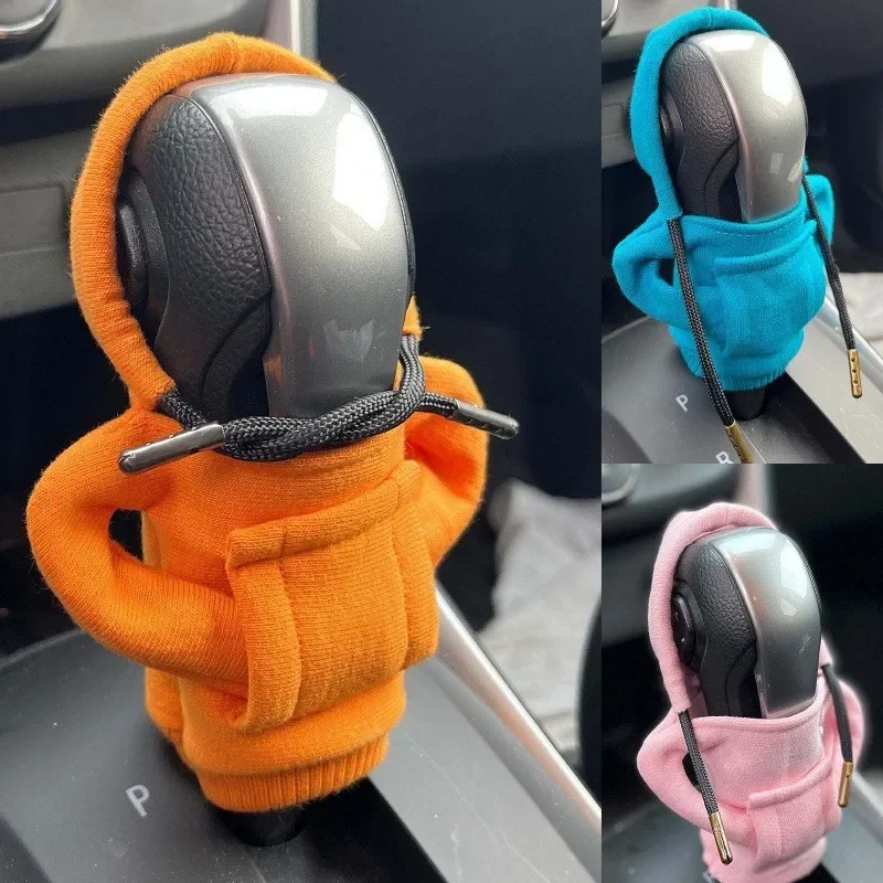 Sudadera con capucha de moda para coche, cubierta de perilla de cambio de marchas, manija Manual, decoración de palanca de cambios, accesorios interiores de coche
