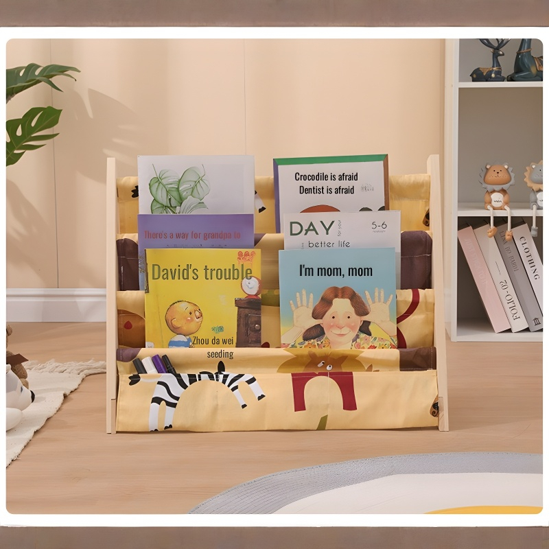 Children's Floor-standing Bookshelf Multi-layer Removable Picture Book Storage Rack Home Newspaper Organziner