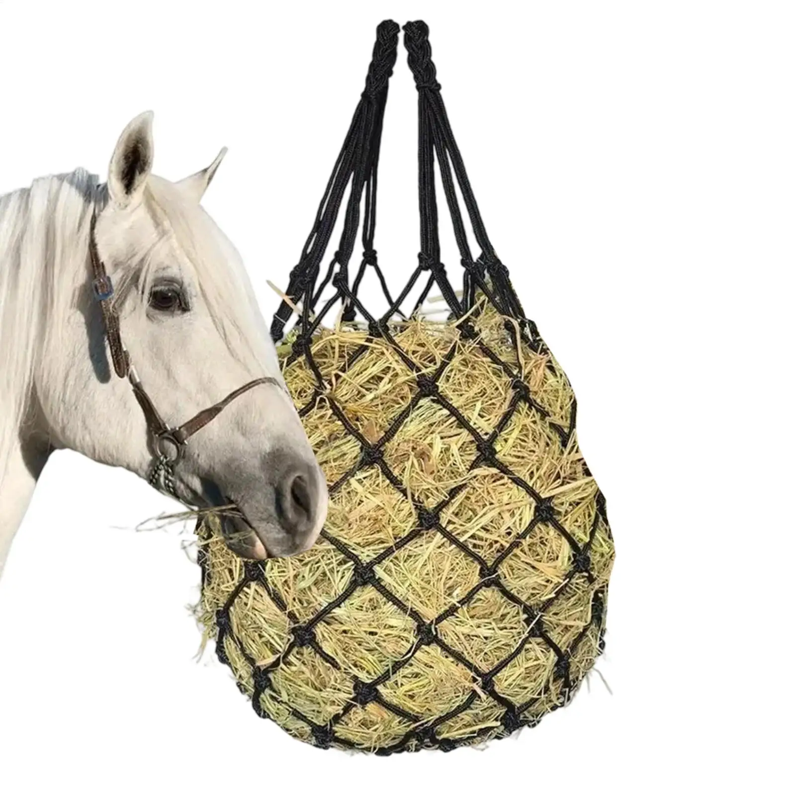 Heuschetze für Pferde, langsam fütternder Pferde-Heutasche mit festem Ring, Leckerli-Halter, Korb für Stände, Herde, Bauern, Höfe, Schafe