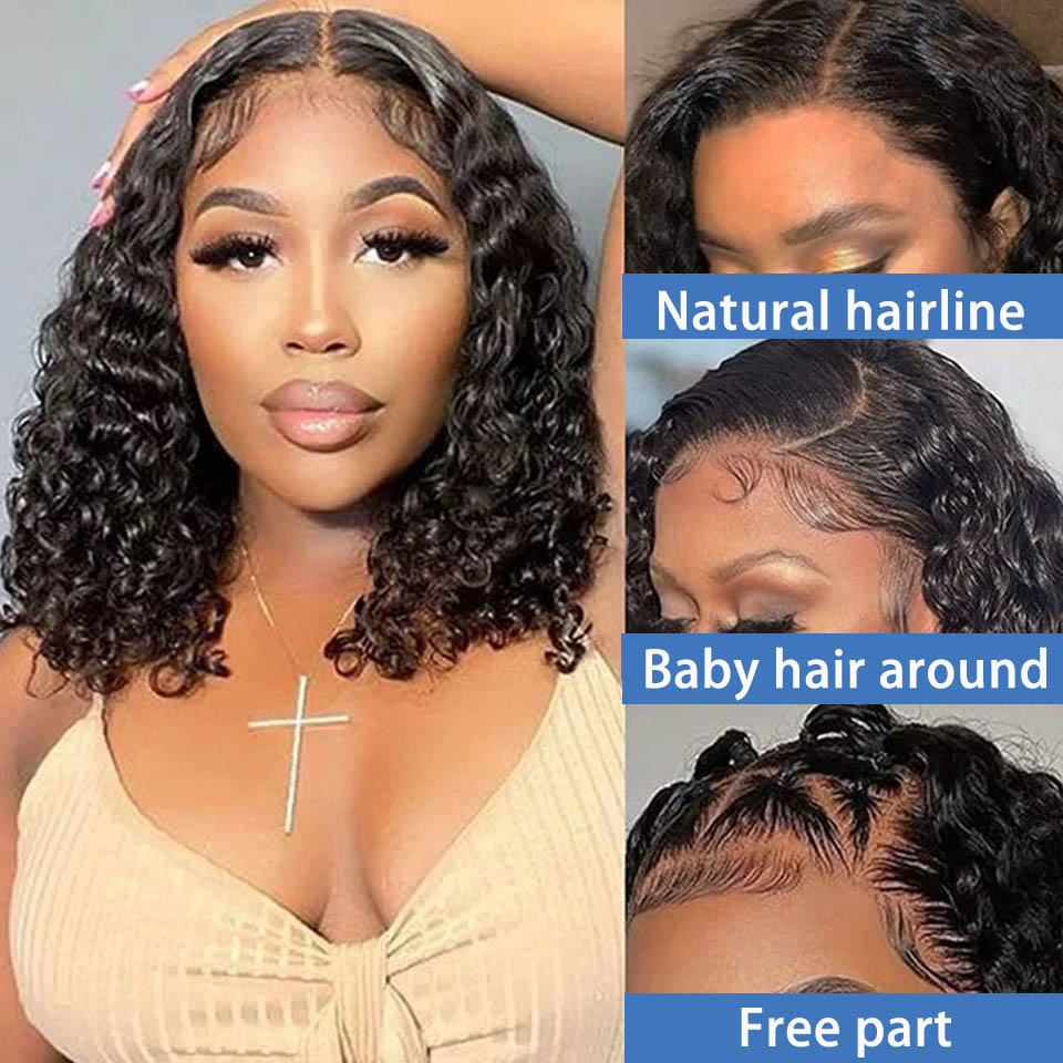 Peluca de cabello humano rizado para mujer, postizo de encaje Frontal 13x4 HD, encaje Frontal 13x4, encaje Frontal 13x4, sin pegamento