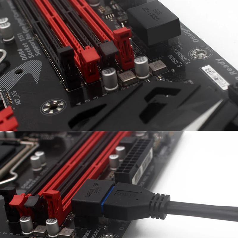 Computer Motherboard Header Adapter Stecker USB 3,0 19Pin/20Pin 90 Grad Desktop Konverter Desktop-Computer Zubehör