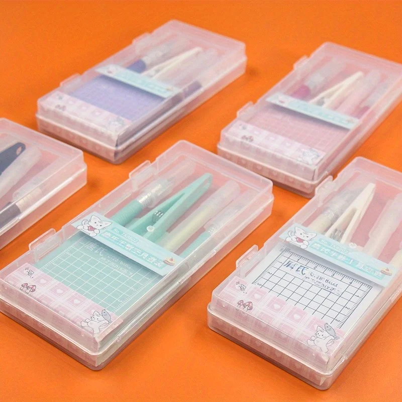 DIY Craft Tool Set with Cutting Pad, Precision Engraving Knife, and Sticker Dispenser  Includes Multiple Tools in  Organizer Box