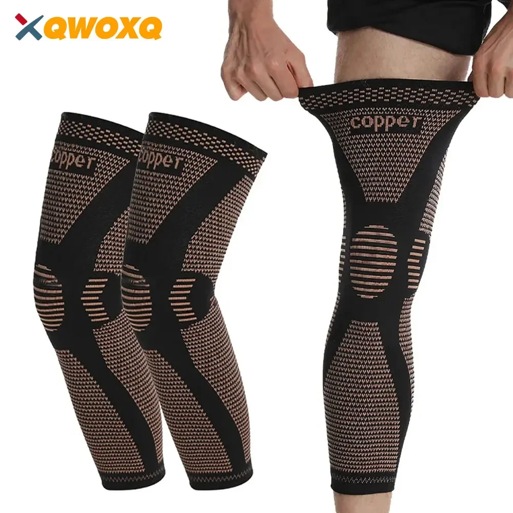Full Leg Compression Sleeve Copper Knee Sleeves Support for Thigh Knee Calf, Arthritis, 20-30mmHg Reduce Varicose Veins Swelling