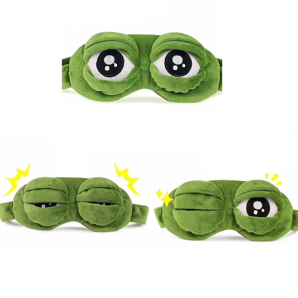 3D Sad Kikker Slaapmasker Natuurlijke Slapen Slaapmasker Cover Schaduw Ooglapje Vrouwen Mannen Zachte Draagbare Blinddoek Reizen Ooglapje