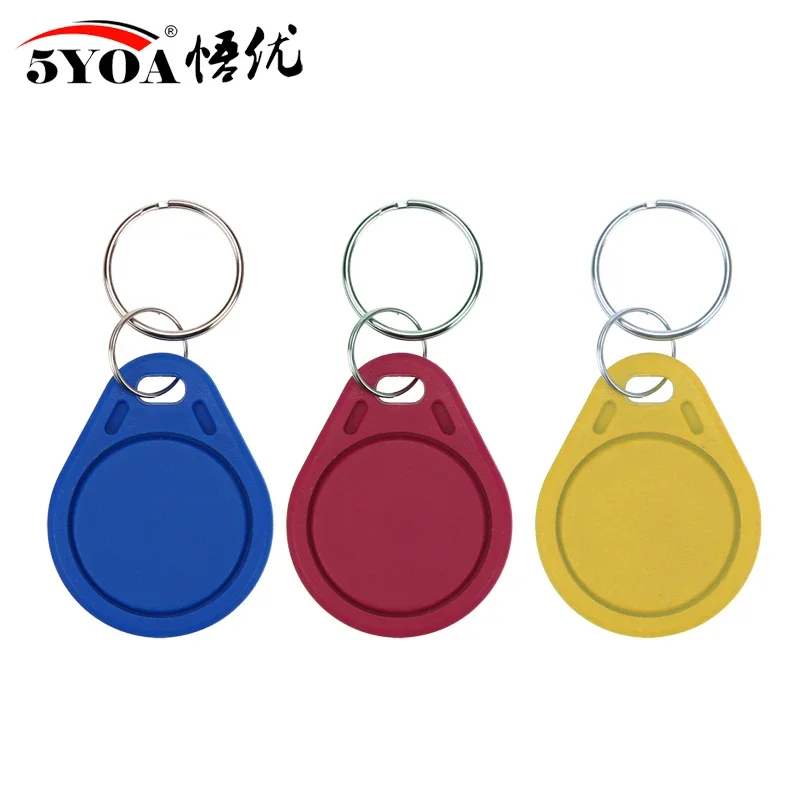 5YOA 100PCS RFID Keyfobs 13.56MHz IC Read Only Access Control S50 Token Attendance Management Keychain Security Identification