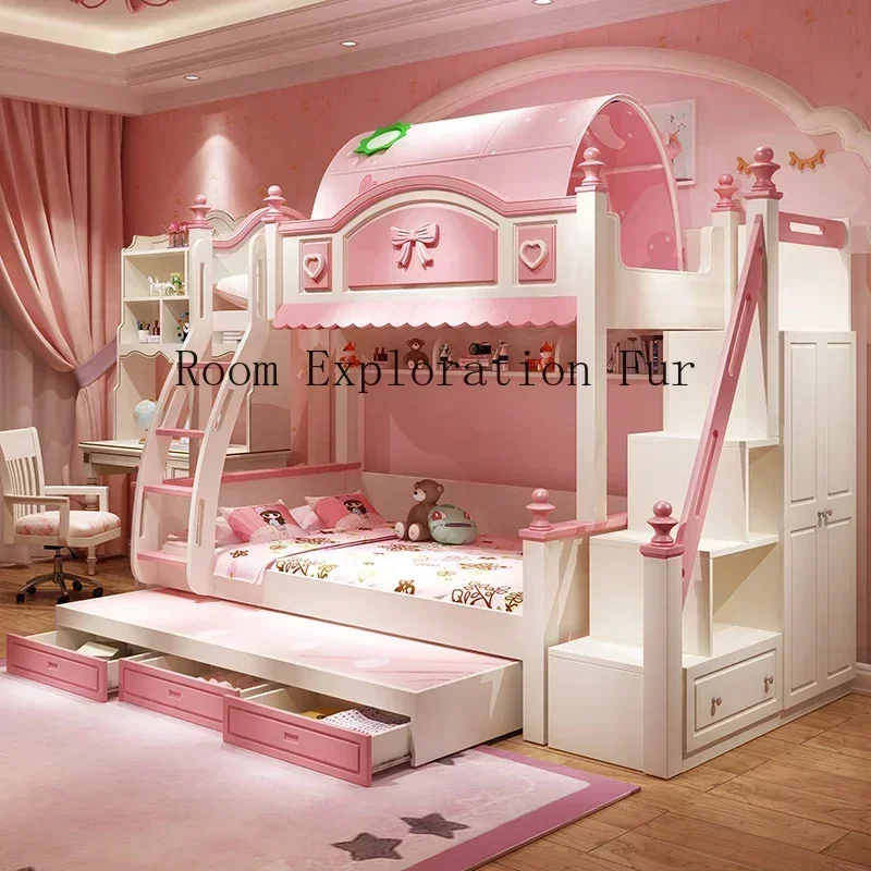 เด็ก Hut เตียงไม้แม่เด็กผู้หญิงเด็ก Comforters เด็กกิจกรรมครอบครัว Bassinets LOW LOFT สีชมพูทารกแรกเกิด Playpens Bunk Boy
