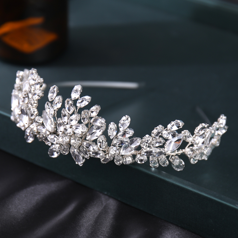 Bruiloft Bruids Hoofdband Handgemaakte Strass Kristal Bloem Hoofdband Haarband Tiara Voor Vrouwen Bruiloft Haaraccessoires Sieraden