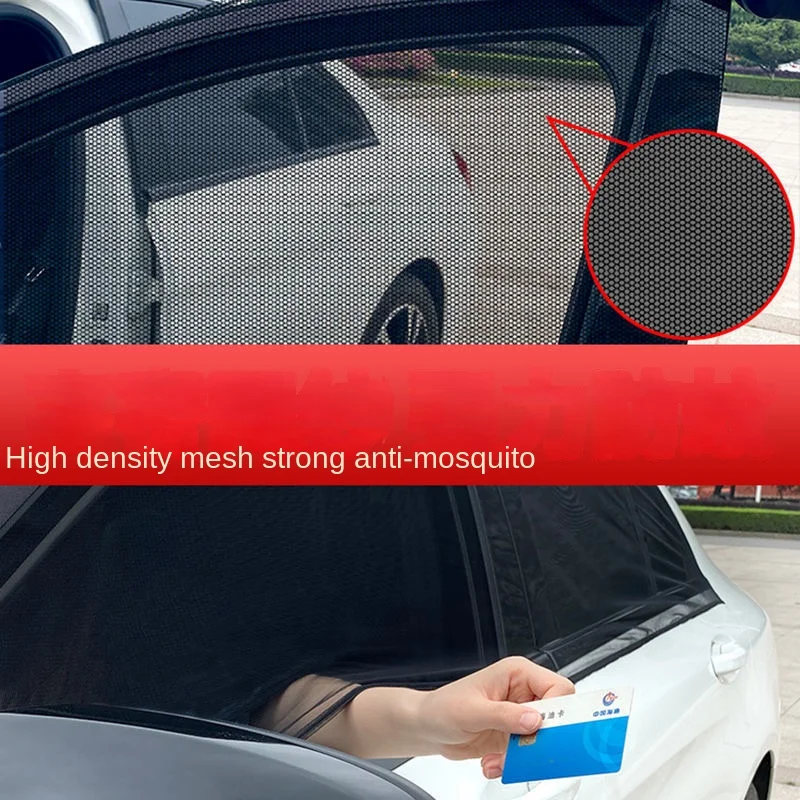 2 stuks auto achterzijruit zonnescherm UV-bescherming schild mesh voorkomen muggen zonneschijn privacybescherming opvouwbaar gordijn