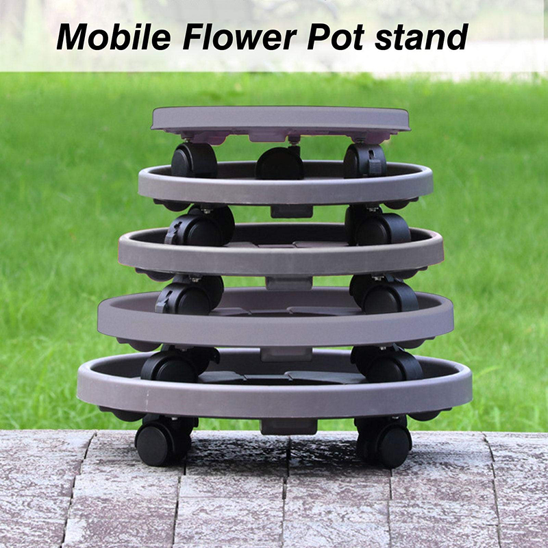 Ruote universali per vasi da fiori Vassoio rotondo in plastica Supporto per vasi da fiori per carichi pesanti Supporto per piante in vaso mobile con rulli