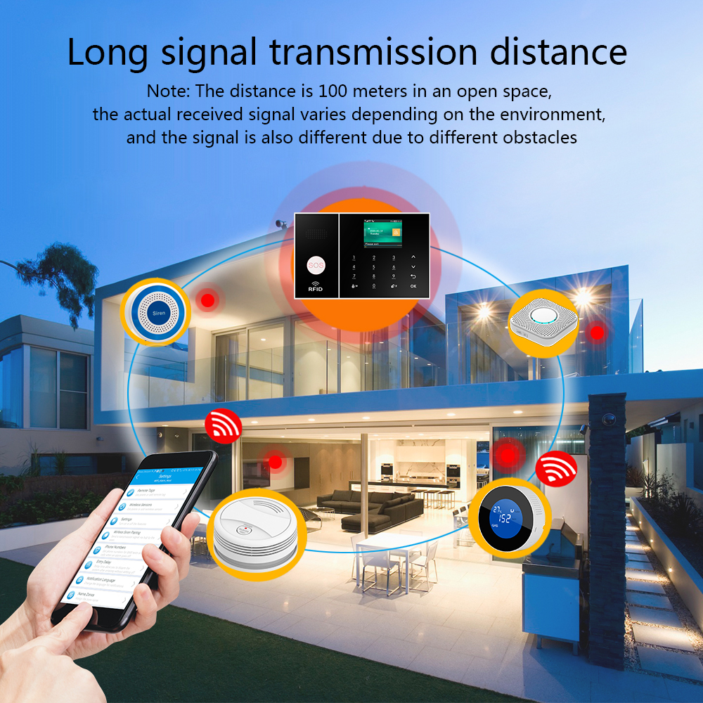 PGST WIFI GSM inteligentny system alarmowy życia praca z Alexa bezprzewodowy alarm bezpieczeństwa w domu Tuya inteligentna kontrola aplikacji PG108