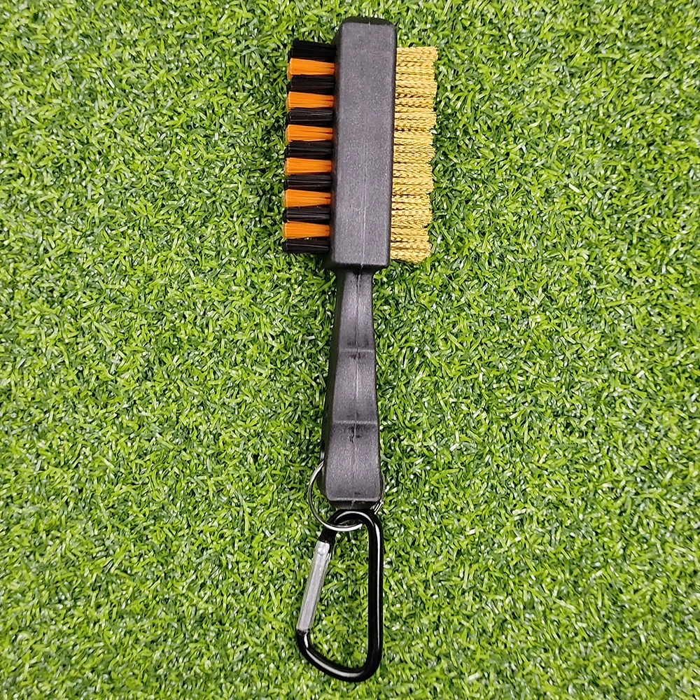 1Pc 골프 클럽 브러시 그루브 클리너 양면 도구 철 공 신발에 대 한 휴대용 금속 경량 나일론 골프 액세서리