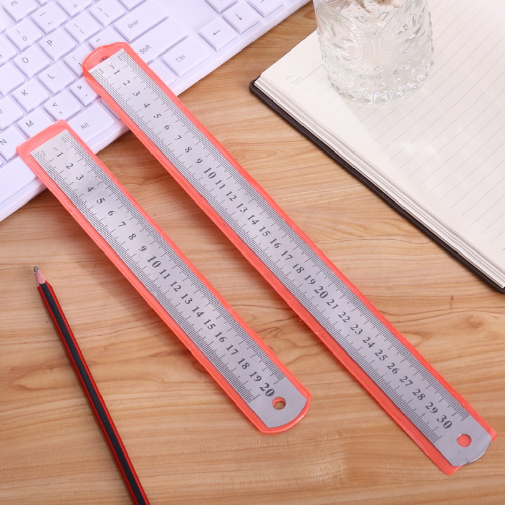 文房具、学校および事務用品用のステンレス鋼定規、ストレート定規を測定、卸売、15 cm、20 cm、30cm、2個