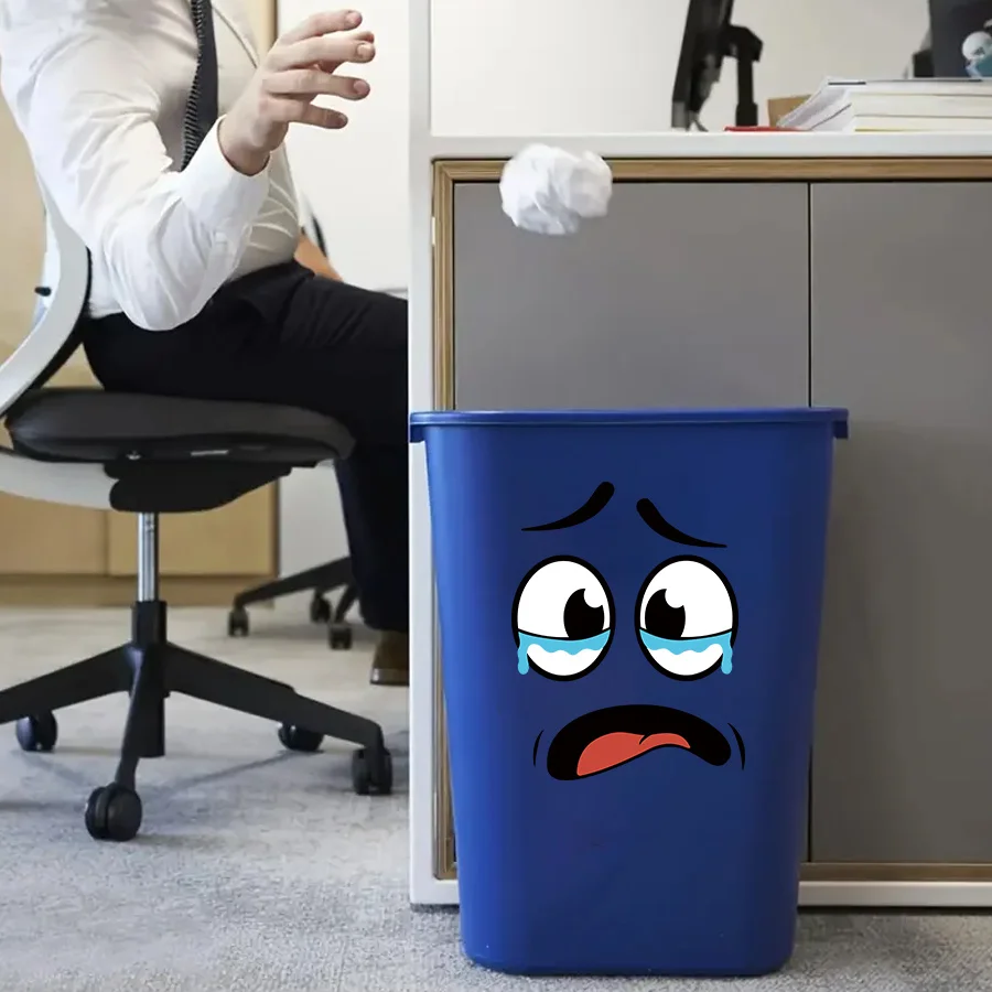 4 แผ่น/ชุดสติกเกอร์ใบหน้าการ์ตูน,Self-Adhesive,พื้นผิวพลาสติกใช้งานร่วมกับ,ตกแต่งบ้านเหมาะสําหรับถังขยะ,ตกแต่งห้องน้ํา