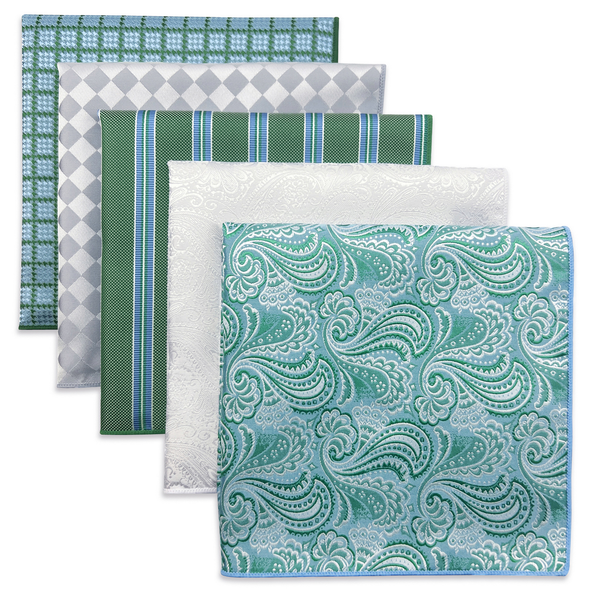 5 Pieces Mens Pocket Squares Wedding Handkerchiefs Set Fashion Formal Bundle Luxury Unique