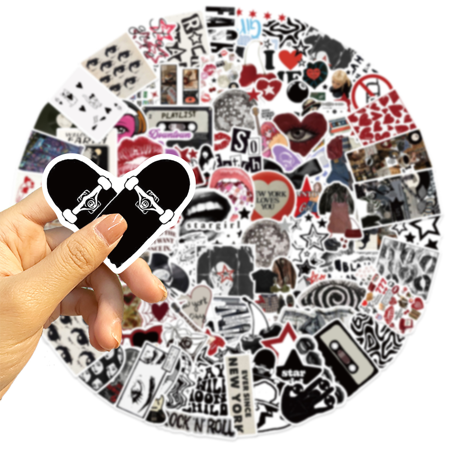 10/50/100/150 pçs centro y2k meninas estética retro graffiti adesivos telefone guitarra portátil mala adesivo à prova dwaterproof água crianças brinquedo