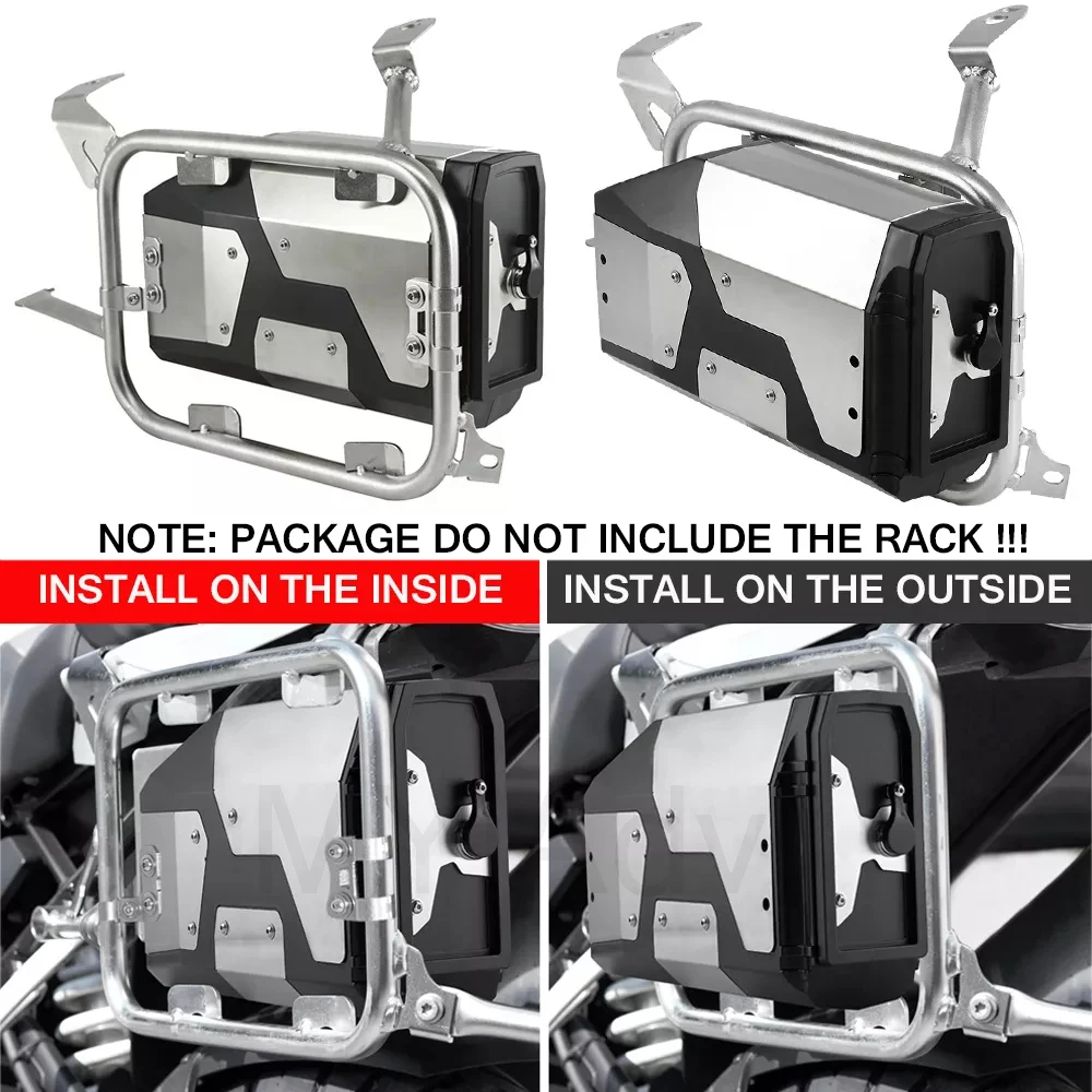 Para BMW R1200GS F750GS R 1200 GS LC R1250GS 2004-2024 caja de herramientas decorativa de aluminio caja de herramientas de 4,2 litros soporte lateral izquierdo