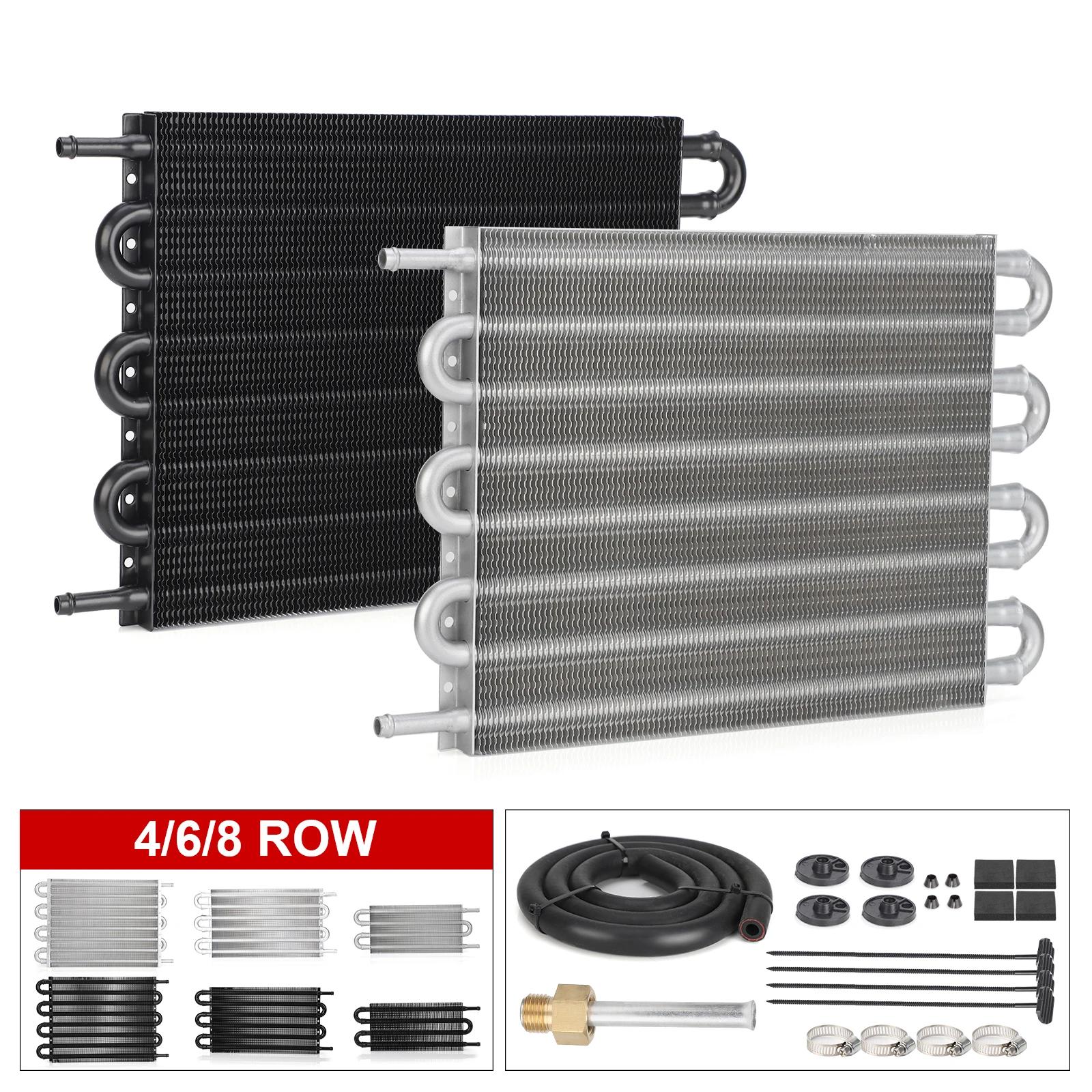 Universelles Auto-Kühler-Konverter-Set, Zubehör für Klimaanlagenrohre, 4 Reihen, 6 Reihen, 8 Reihen, Gürtel-Kondensatorrohr