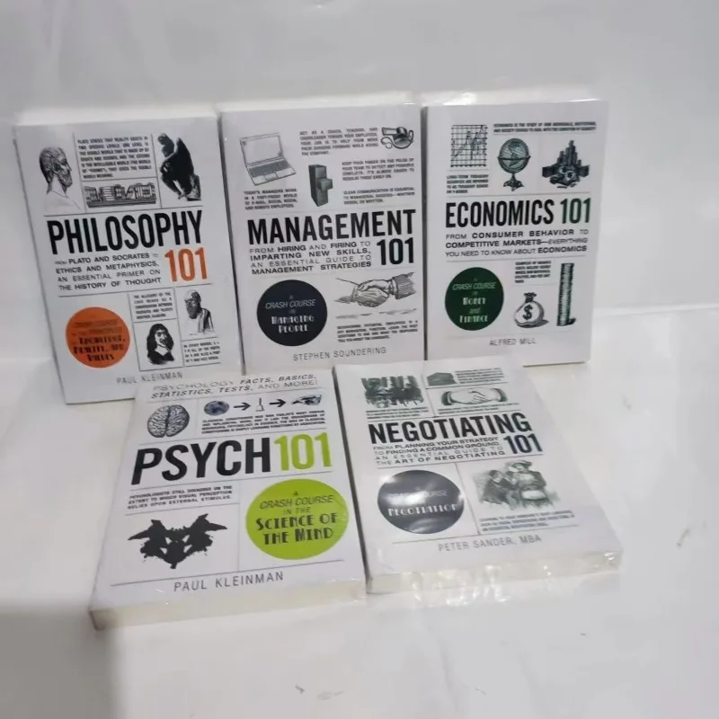 5 Bücher-Set 101-Serie Buch für Philosophie, Management, Wirtschaft, Verhandlung, PSYCH-Bücher Taschenbuch in englischen Büchern