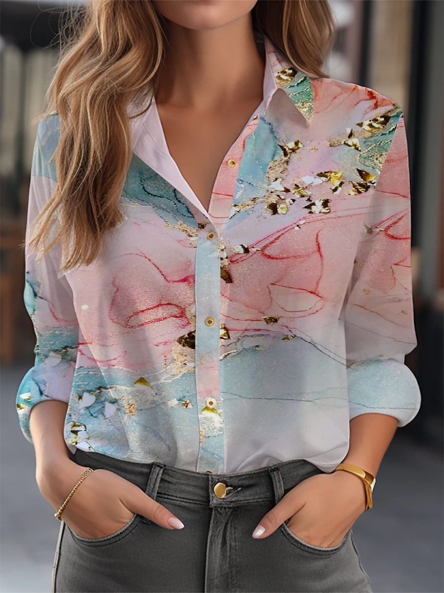 Camisa elegante para mujer, blusa con temperamento a la moda, camisa de manga larga, nueva camisa informal para mujer