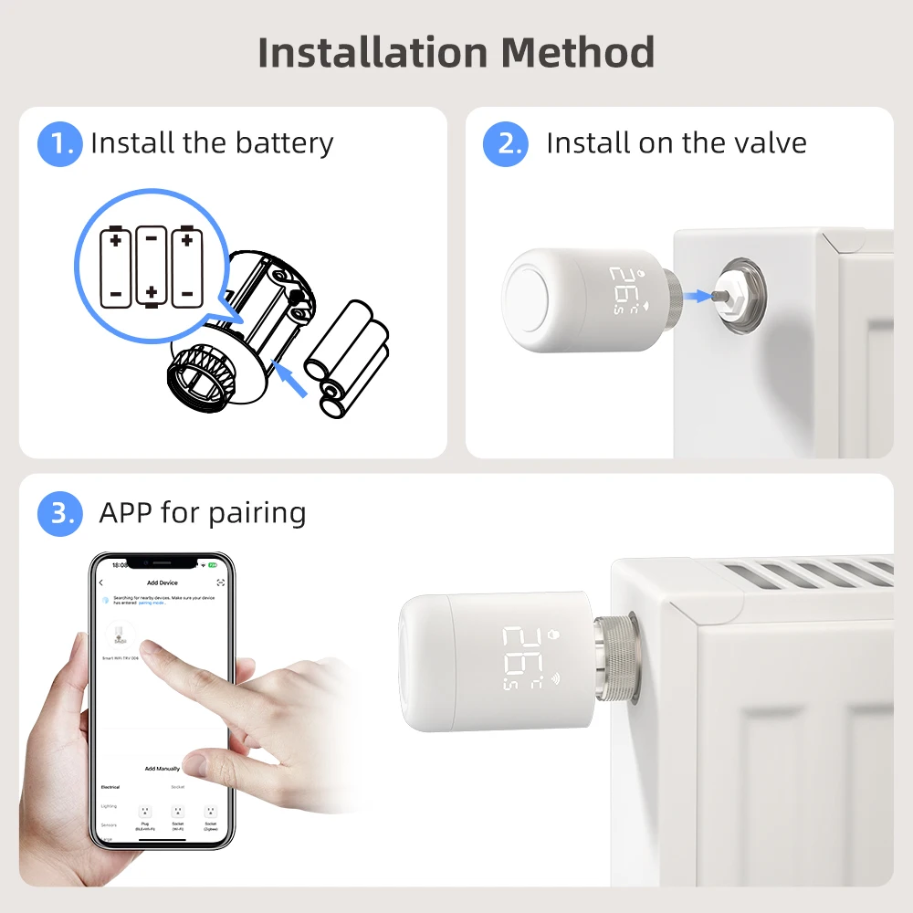 AVATTO Tuya 1-6 個 Wifi TRV ラジエーター アクチュエーター バルブ サーモスタット ラジエーター バルブ 温度コントローラー サポート Alexa Google ホーム
