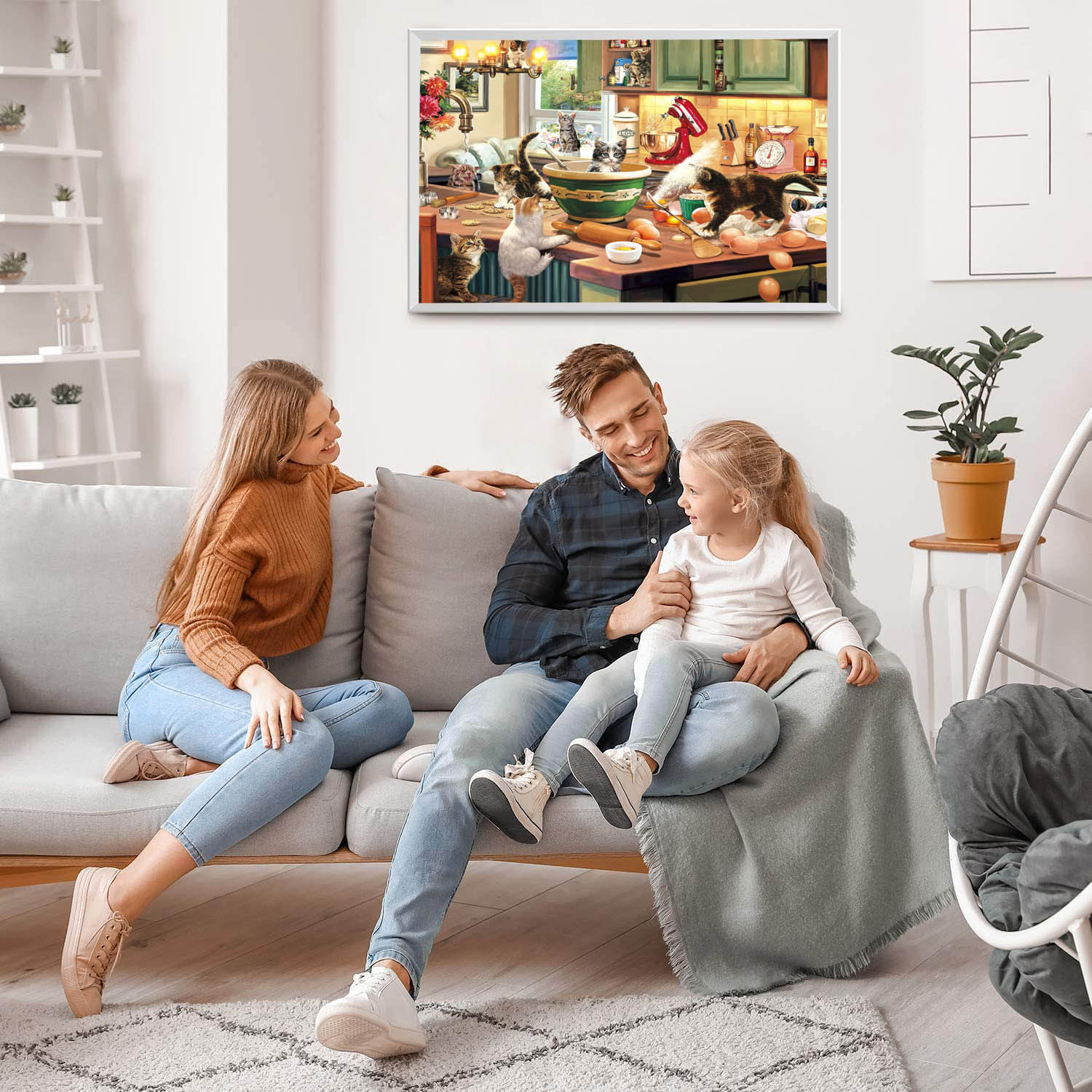 1000ピース キッチン猫 ジグソーパズル ホームデコレーション 大人用 パズルゲーム 家族で楽しめる フロアパズル 子供用知育玩具