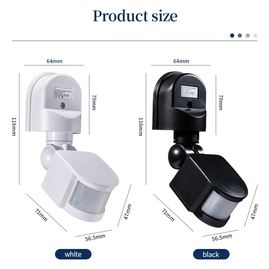 PIR 모션 센서 220V 110V 12V 자동 적외선 센서 이동 감지기 야외 LED 조명 스위치 인간 존재 센서