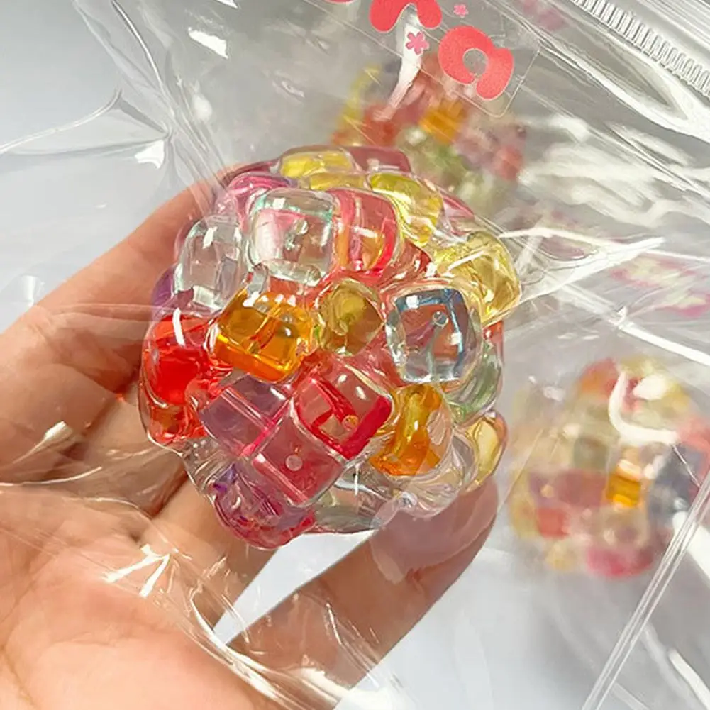 Creative Explosion Beads Squishy Balls Stress Relieving Toys Slow Rebound Toy Fidget Toy Children Decompression Toys
