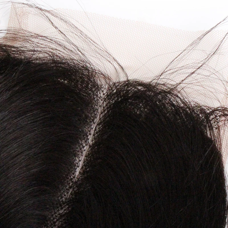 Onda do corpo brasileiro pacotes com fechamento t parte fechamento do cabelo humano com pacotes de cabelo curto onda do corpo 4 pacotes com fecho