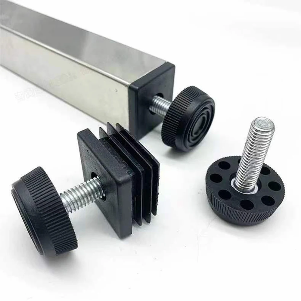 4 Vuông Chân Điều Chỉnh Kèm M8 Hạt Ống Cắm Hình Chữ Nhật Nội Thất Ống Bao Da Bàn Ghế Chân Tăng Chiều Cao Chân miếng Lót