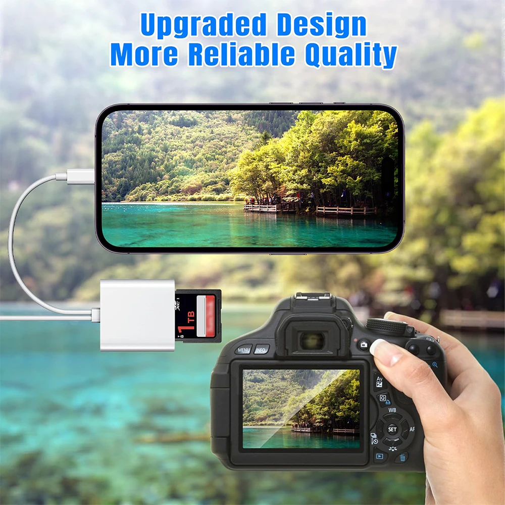 2 in 1 OTG Type C Card Reader USB Flash Drive SD TF Cardreader for iPad Tablet Type C to Smart Memory Card for