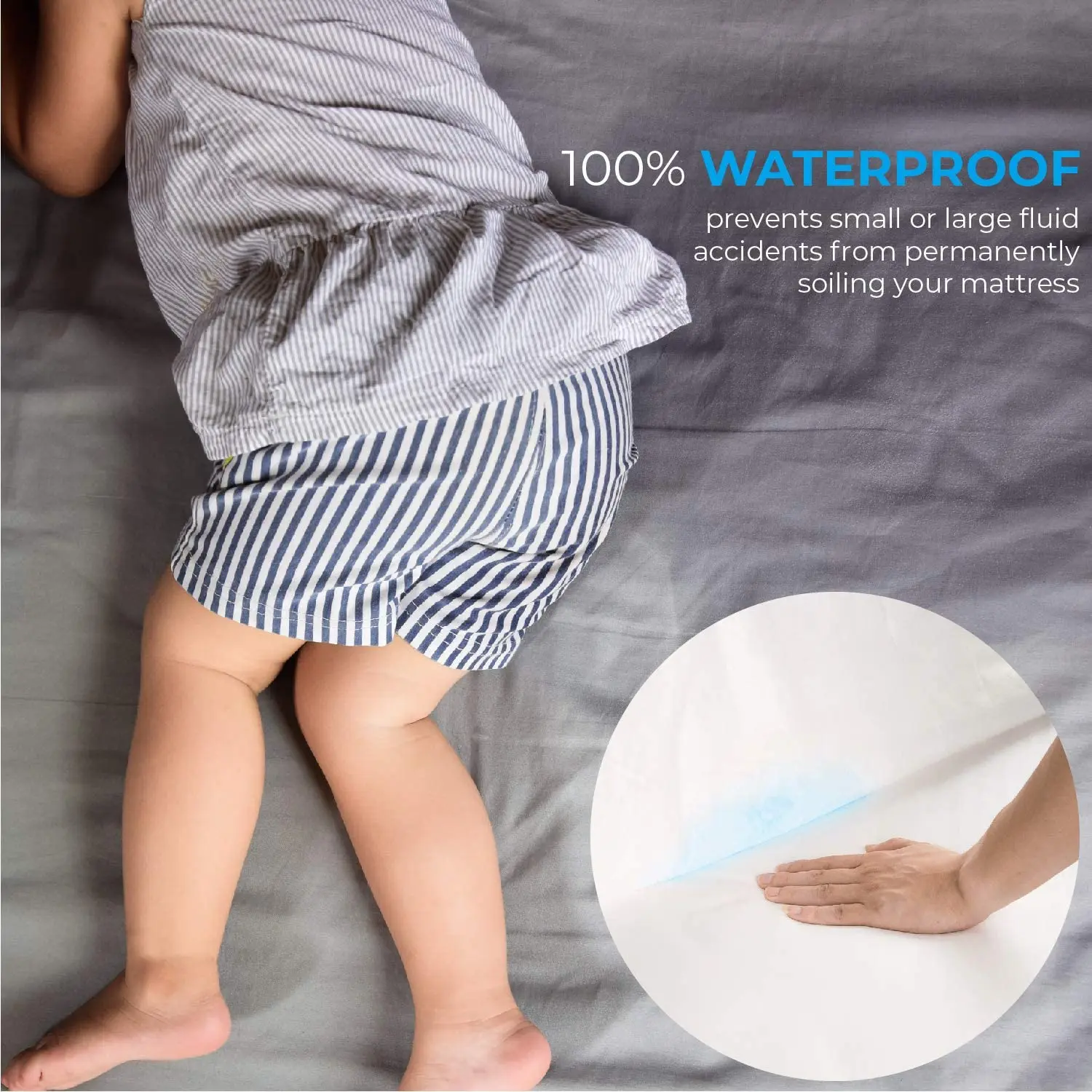 Protector de colchón impermeable para bebé, sábana ajustable, transpirable y silenciosa, funda de colchón para bebé