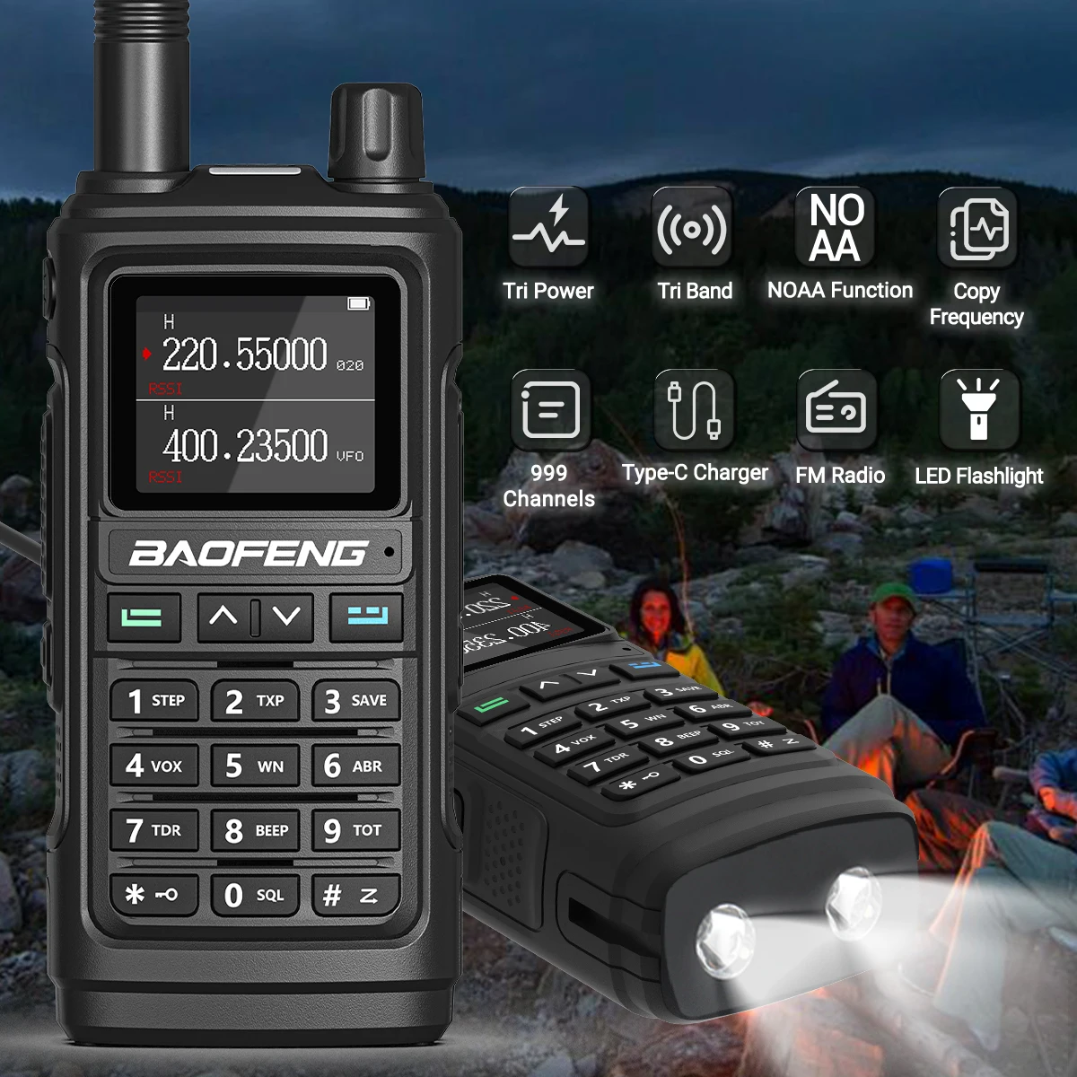 Baofeng UV-17 Pro V2 Walkie Talkie Tri Band Wireless Copy Frequency Long Range leistungsstarke Typ-C UV-5R UV-21 Pro Ham Two Way Radio