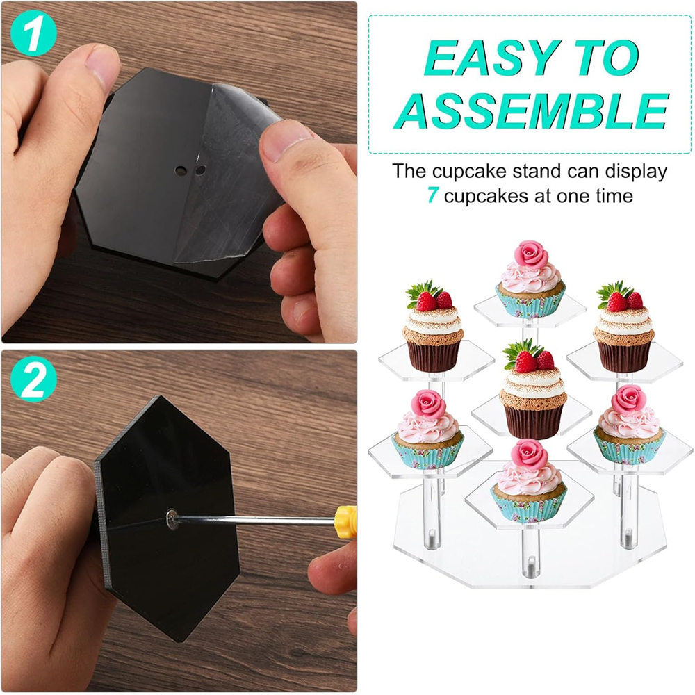 7 Tier Acrylic Display Stand Wedding Food Desserts Small Item Storage Rack  Anime Doll Model  Lipstick Cosmetics Display Stand