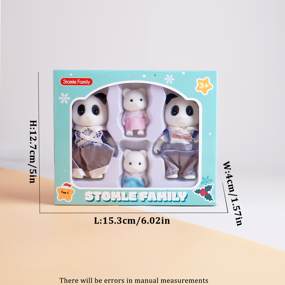 Pudełko do pakowania leśna rodzina renifer króliczek Panda imitacja zwierzęcia domek dla lalek zestaw do zabawy dom zabaw akcesoria do zabawek świąteczny prezent dla dzieci