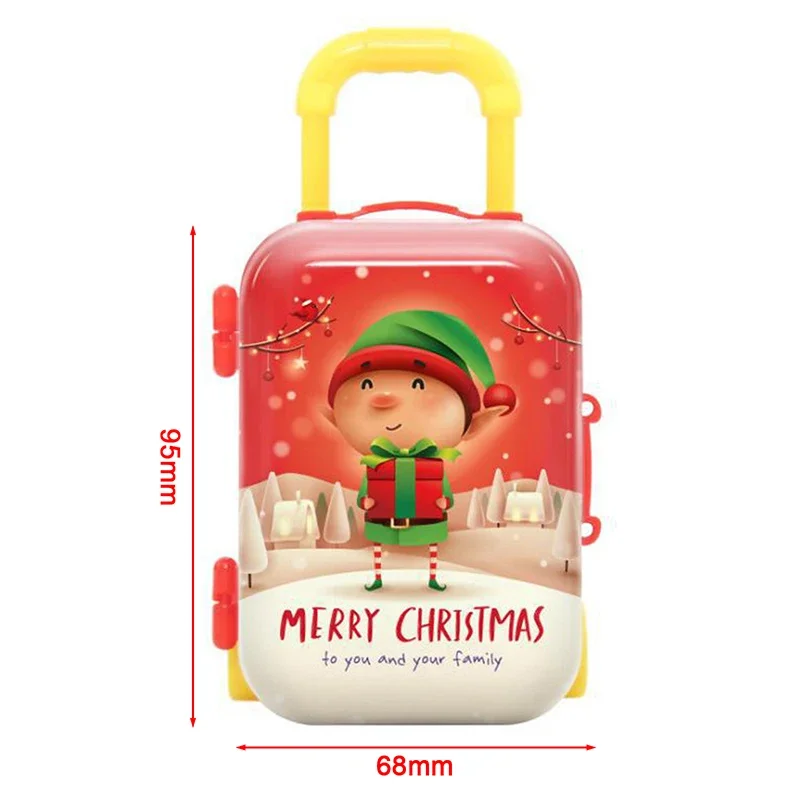 Doll Travel Suitcase Mini Size Carry-on Trolley Case Simulation Luggage Doll Accessories Christmas Candy Box Plastic