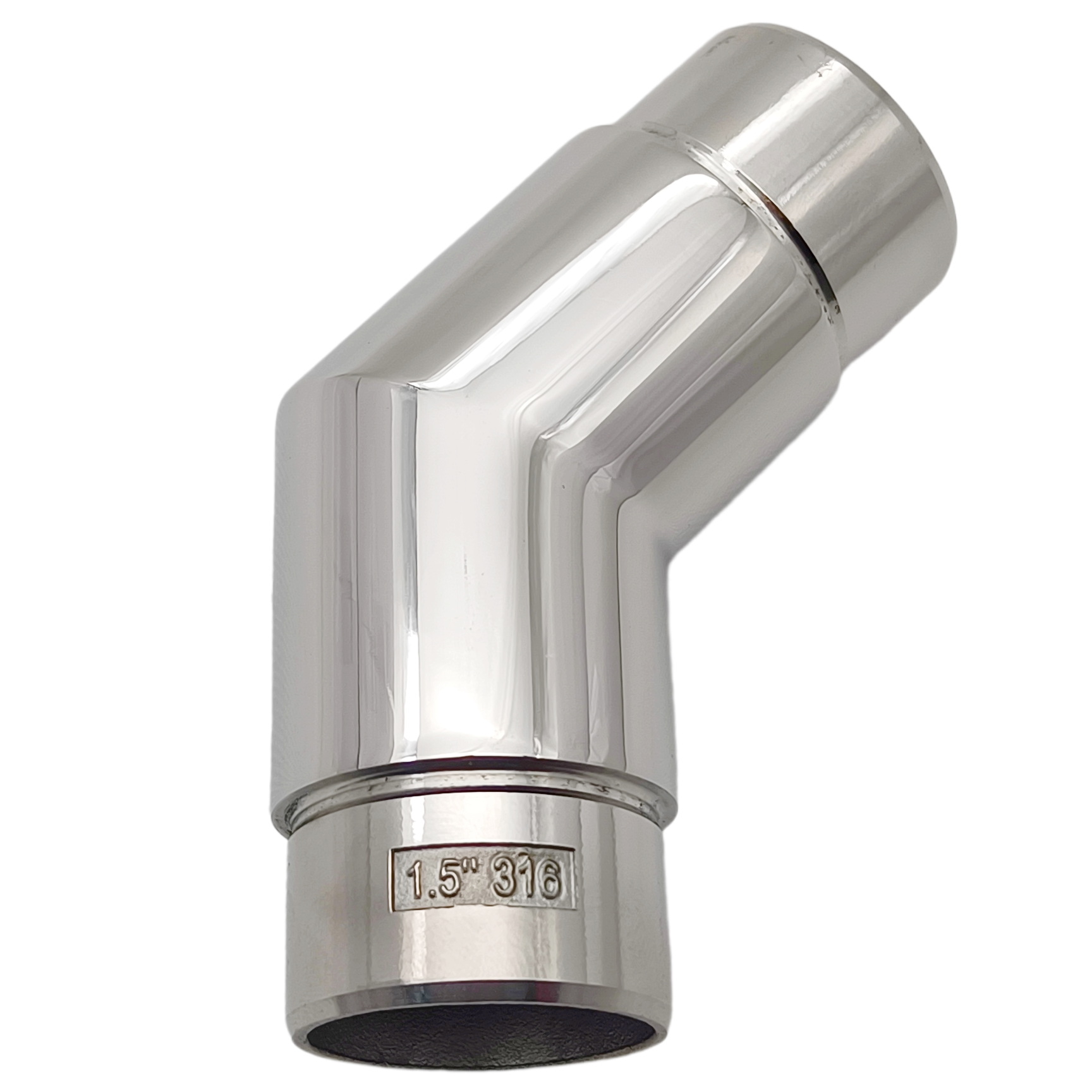 2pcs 316 Stainless Steel Staircase Railing Flush Joiner Mirror Polished 135 Degree Handrail Corner Elbow for 38.1mm Railing