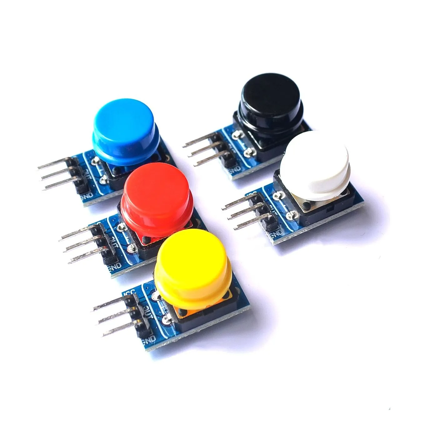 Módulo de llave grande de 5 uds., 12x12mm, módulo de botón grande, módulo de Interruptor táctil para luz con sombrero, salida de alto nivel para arduino o raspberry pi 3