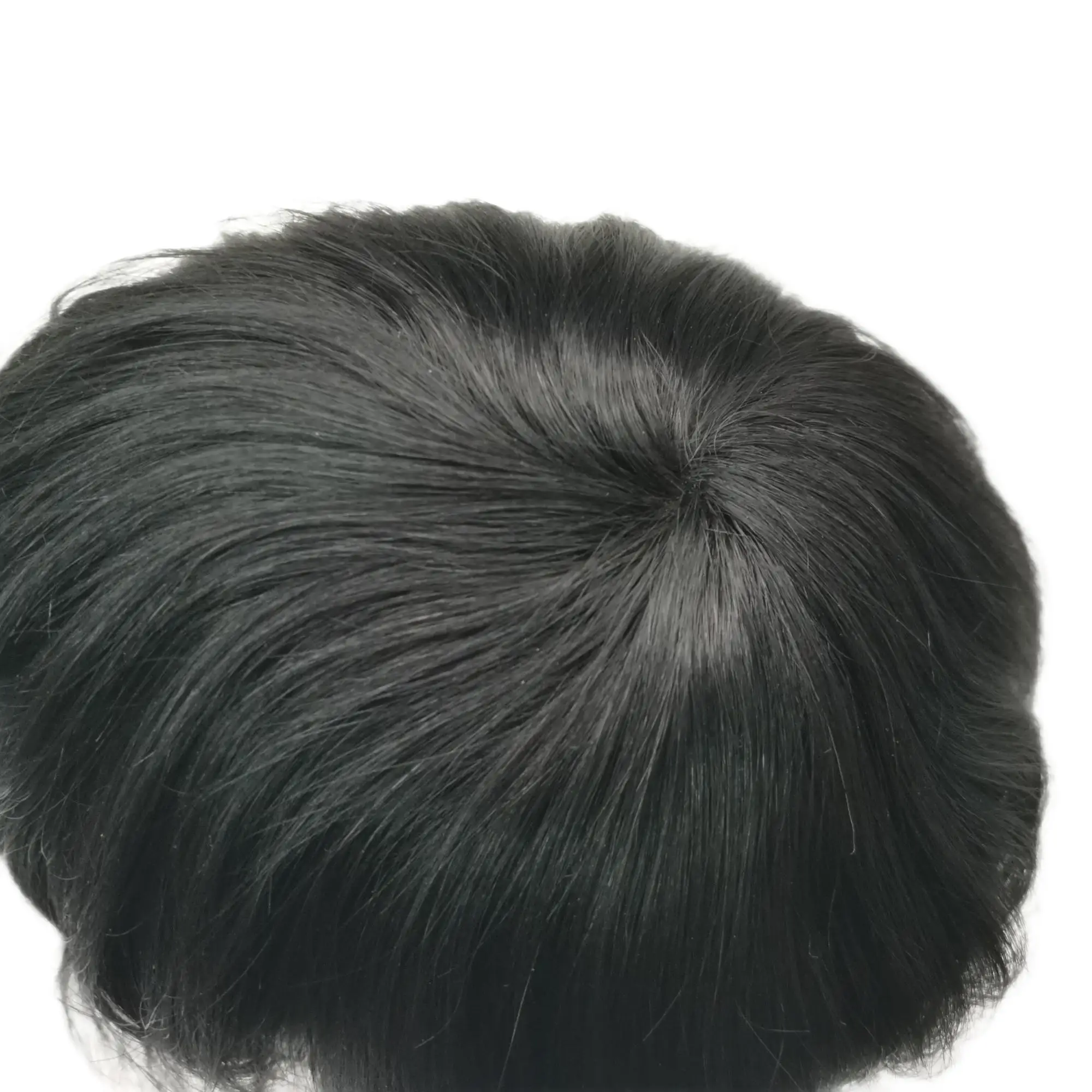 Toupee สําหรับผู้ชาย Fine Mono Men Toupee ผมมนุษย์เปลี่ยนระบบผมเทียมผมสีดําธรรมชาติหน่วย