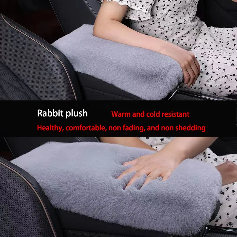 Caixa de apoio de braço do carro de pelúcia almofada quente console central braço capa almofadas estiva arrumação universal decoração interior do automóvel