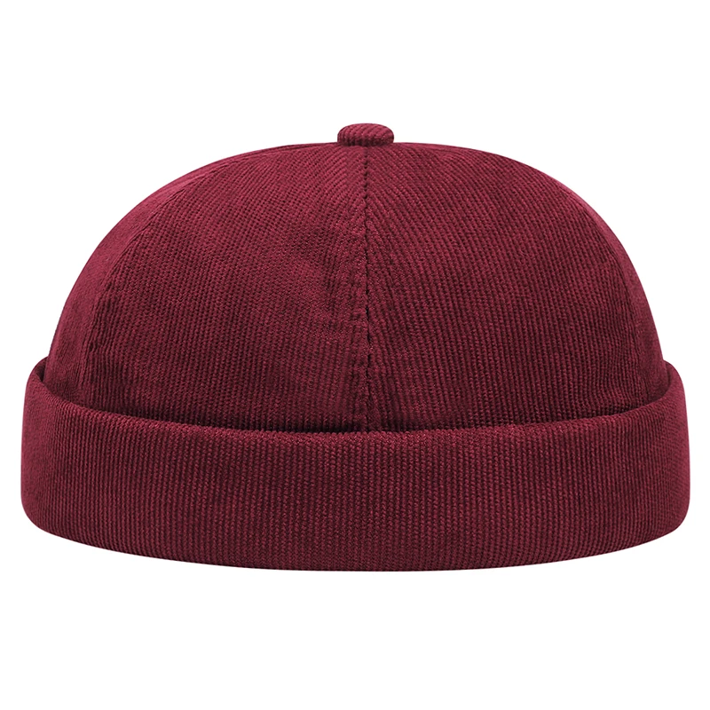 2024 nova moda casual cor sólida veludo minimalista cor sólida unisex chapéu sem aba outono e inverno gorro à prova de vento