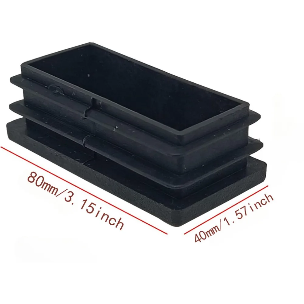 Tappi per fori rettangolari in plastica da 10 pezzi inserti tappi e tappi per tubi, tappi terminali per tubi rettangolari neri per tubi metallici
