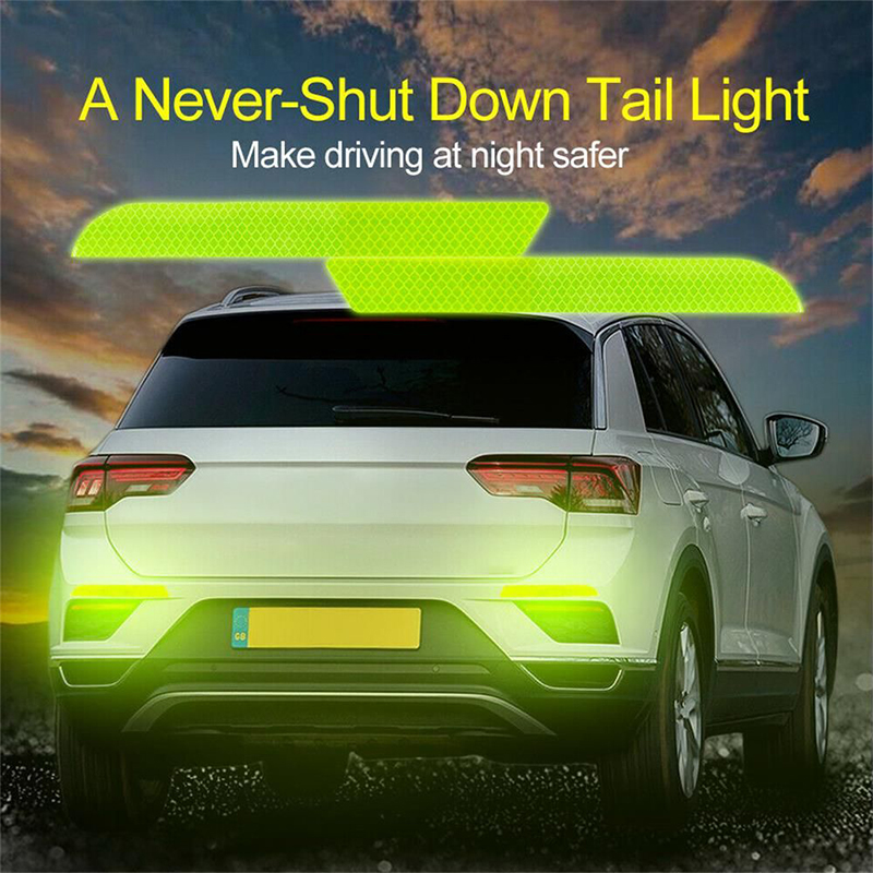 2 teile/satz Auto Stoßstange Reflektierende Sicherheit Streifen Aufkleber Auto Hinten Stoßstange Reflektierende Aufkleber Reflektierende Warnung Sicherheit Band