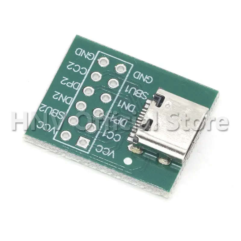 1 Chiếc USB TYPE-C Để Chấm PCB Cổng Kết Nối Pinboard Thử Nghiệm Ban Hàn Nữ Chân Kim Đầu Adapter