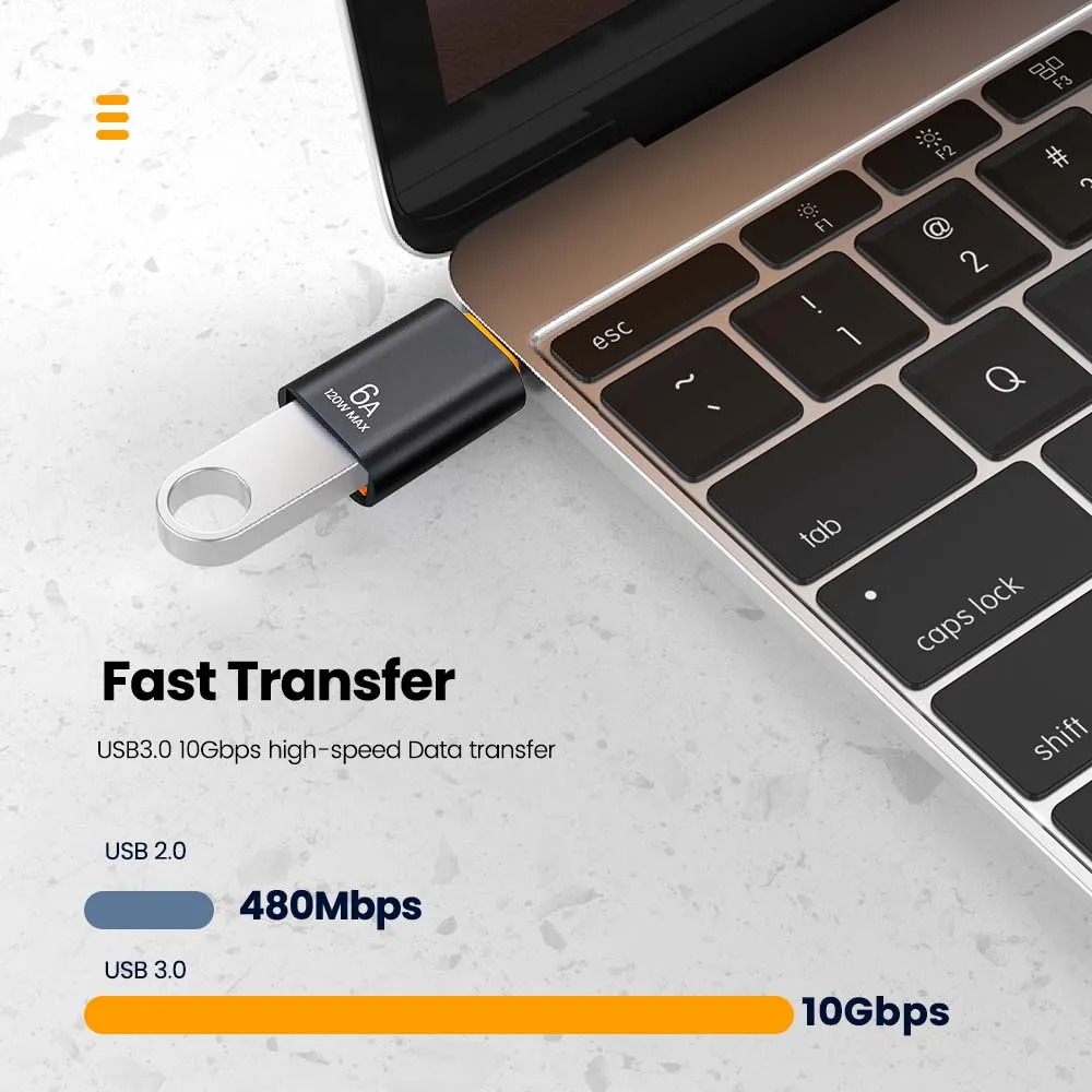 Elough USB 3,0 a tipo C Adaptador OTG tipo C macho a USB hembra convertidor para ordenador portátil Xiaomi Samsung USBC Adaptador usb a tipo c