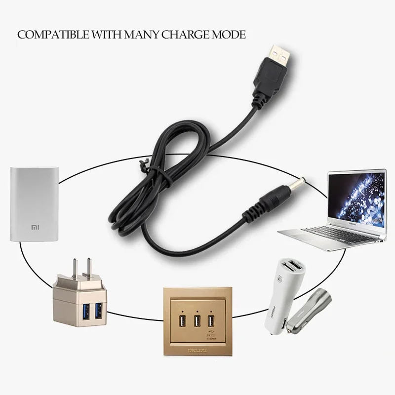 3.5 ミリメートルミルコ USB 充電ケーブル DC 電源アダプタ充電器懐中電灯ヘッドランプトーチライト充電式バッテリー