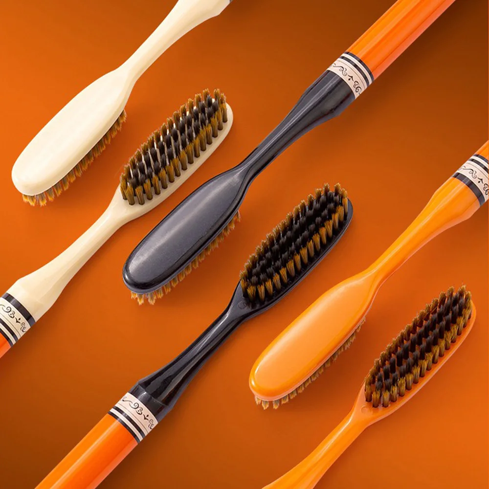 6 spazzolini da denti di lusso a luce arancione di alta qualità per la pulizia profonda dei denti per l'igiene orale, strumenti per la pulizia dei denti dei capelli morbidi per la vita quotidiana degli adulti a casa