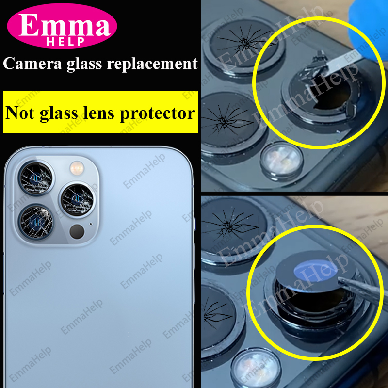 EmmaHelp 5set Zurück Kamera Glas Objektiv Für iPhone 14 12 11 13 Pro Max Plus X XS XR 8 7 hintere Abdeckung Objektiv Große Kamera Glas 3M Aufkleber